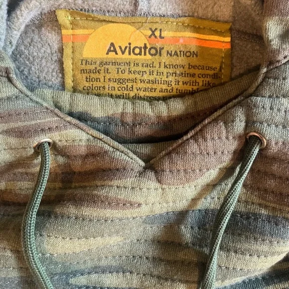 Aviator Nation Green Camouflage Ninja Hoodie with Embroidered Logo - Picture 4 of 6